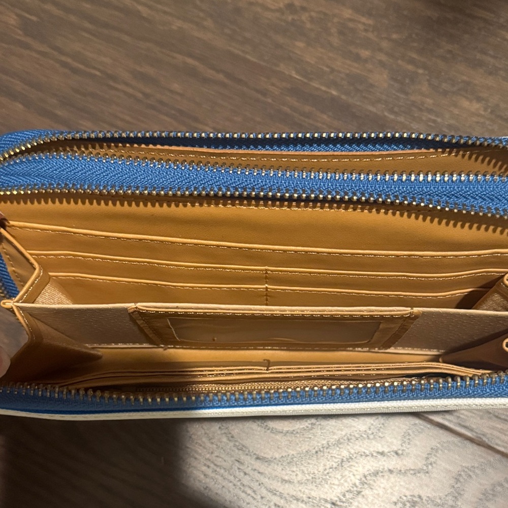 Michael Kors Blue and White Striped Wristlet - Picture 3 of 7